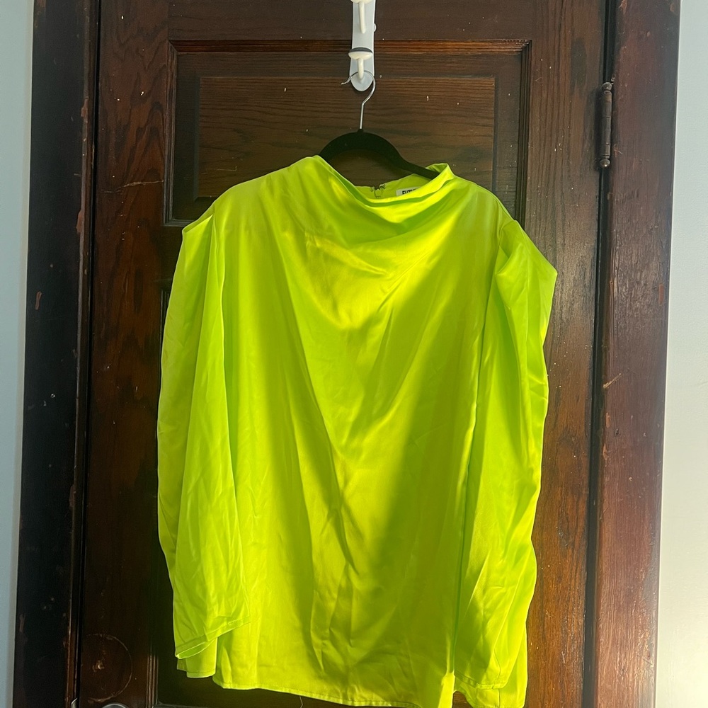 Bright Green Silk Long Sleeve Shirt